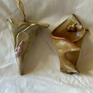 Pottery Handmade Wall Pockets- Set of 2